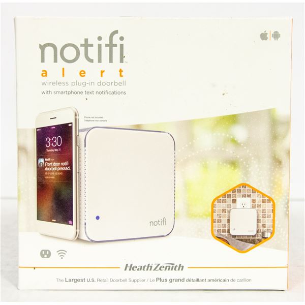 SEALED NOTIFI ALERT WIRELESS PLUG-IN DOOR BELL