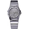 NEW LADIES ROUND SHAPED SILVER TONE CRYSTAL WATCH