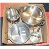 Image 1 : BOX WITH 8-PC STAINLESS STEEL POT SET -