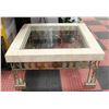 Image 1 : HEAVY MARBLE GLASSTOP COFFEE TABLE.