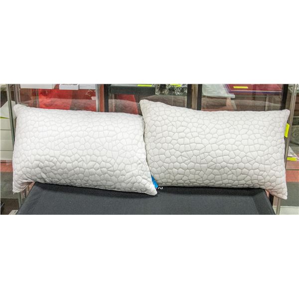 PAIR OF UNPACKED FOAM PILLOWS BAMBOO AND COOLING