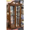 WOOD & GLASS DISPLAY / CHINA CABINET, 2 DOORS