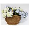 LARGE WICKER BASKET WITH ARTIFICIAL FLOWERS