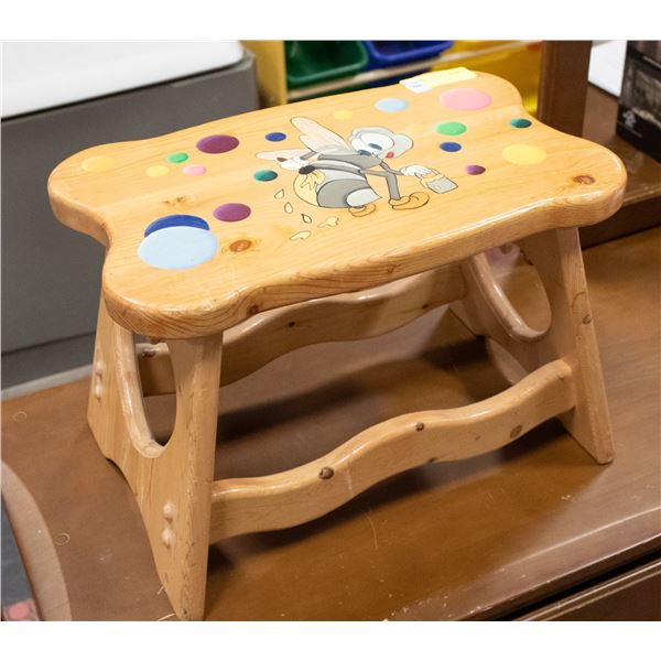 PAINTED BUMBELBEE WOOD STOOL