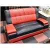 Image 1 : RED AND BLACK LEATHERETTE LOVE SEAT