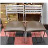 Image 1 : PAIR OF METAL FRAMED BROWN CUSTOM CHAIRS