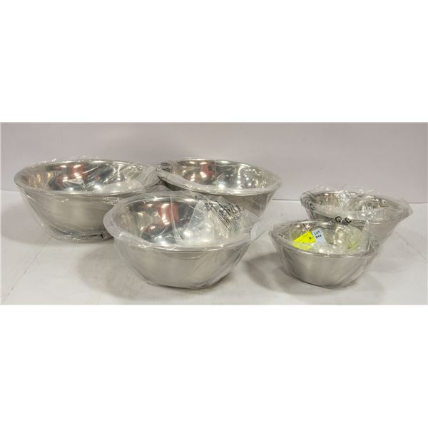 NEW 5PC STAINLESS STEEL MIXING BOWL SET