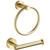 Image 1 : NEW GOLD TONE TOWEL RING AND TOILET PAPER HOLDER