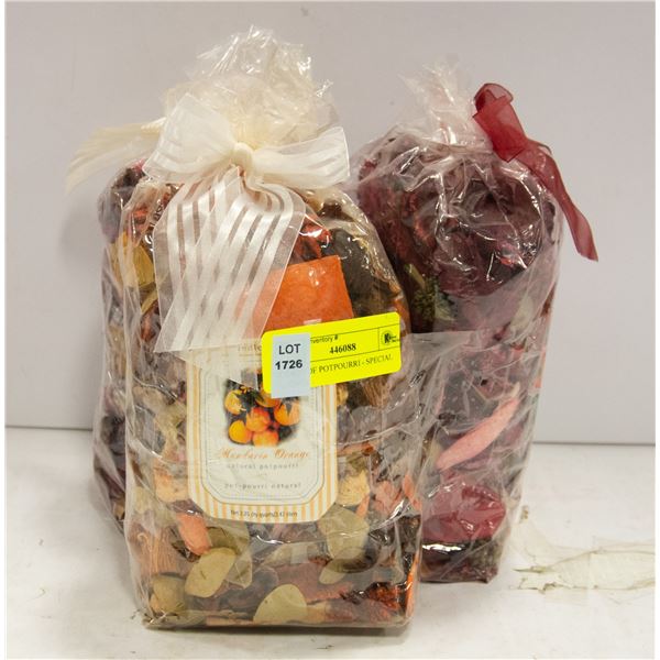 3 BAGS OF POTPOURRI - SPECIAL SCENTS