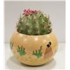 Image 1 : POTTERY VASE W/ ARTIFICIAL CACTUS