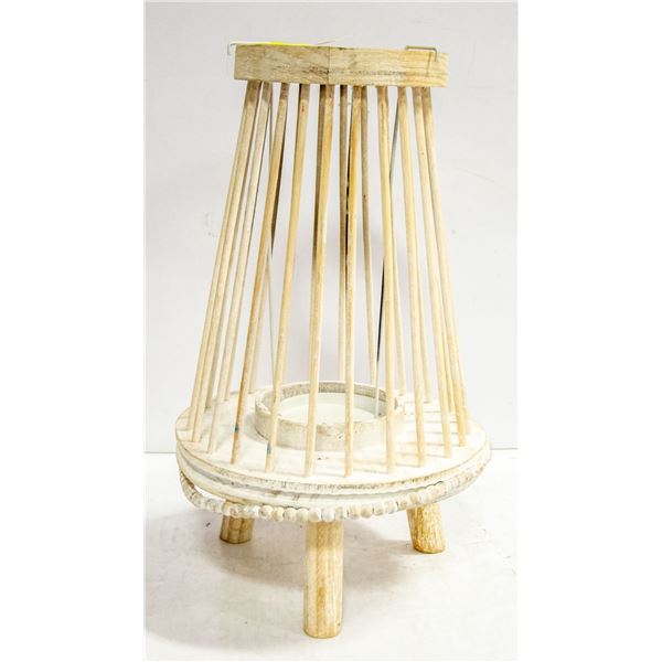 WHITE OUTDOOR CANDLE HOLDER 16.5" TALL