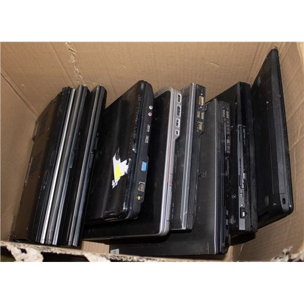 BOX OF 9 STORAGE LOCKER FIND LAPTOPS