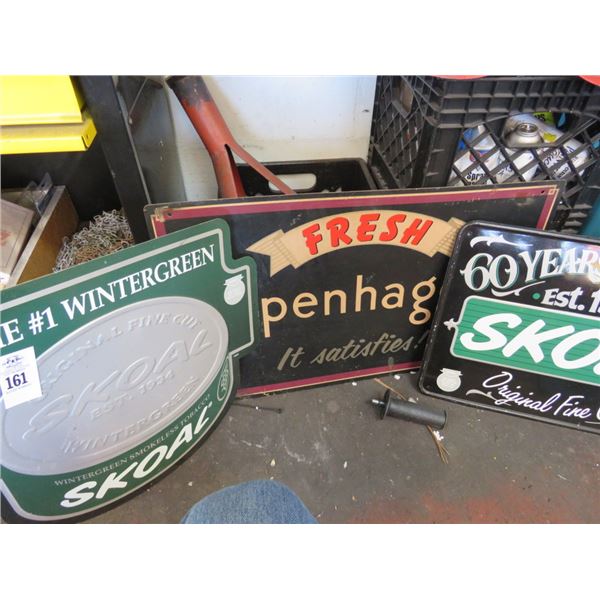 3-Tin Advertising Signs - 3 X $