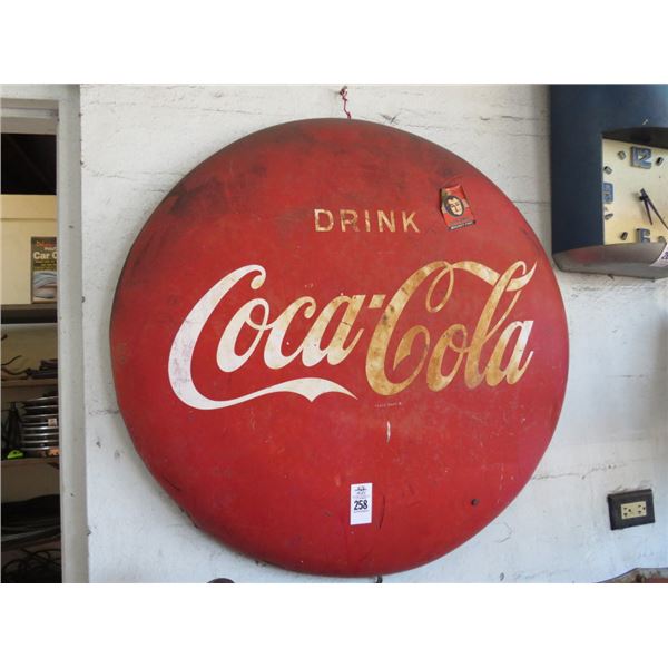 Vintage Coca Cola Round Metal Sign