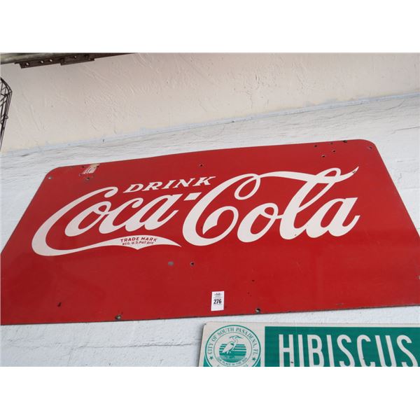 Coca Cola Vintage Metal Wall Sign - 3' x 6'