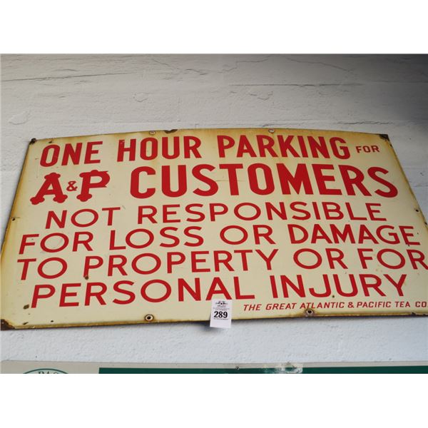 Great Atlantic/Pacific Tea Company Metal Parking Sign