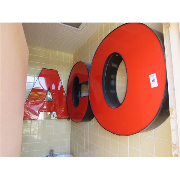 Texaco Large Letter Sign w/30" Letters