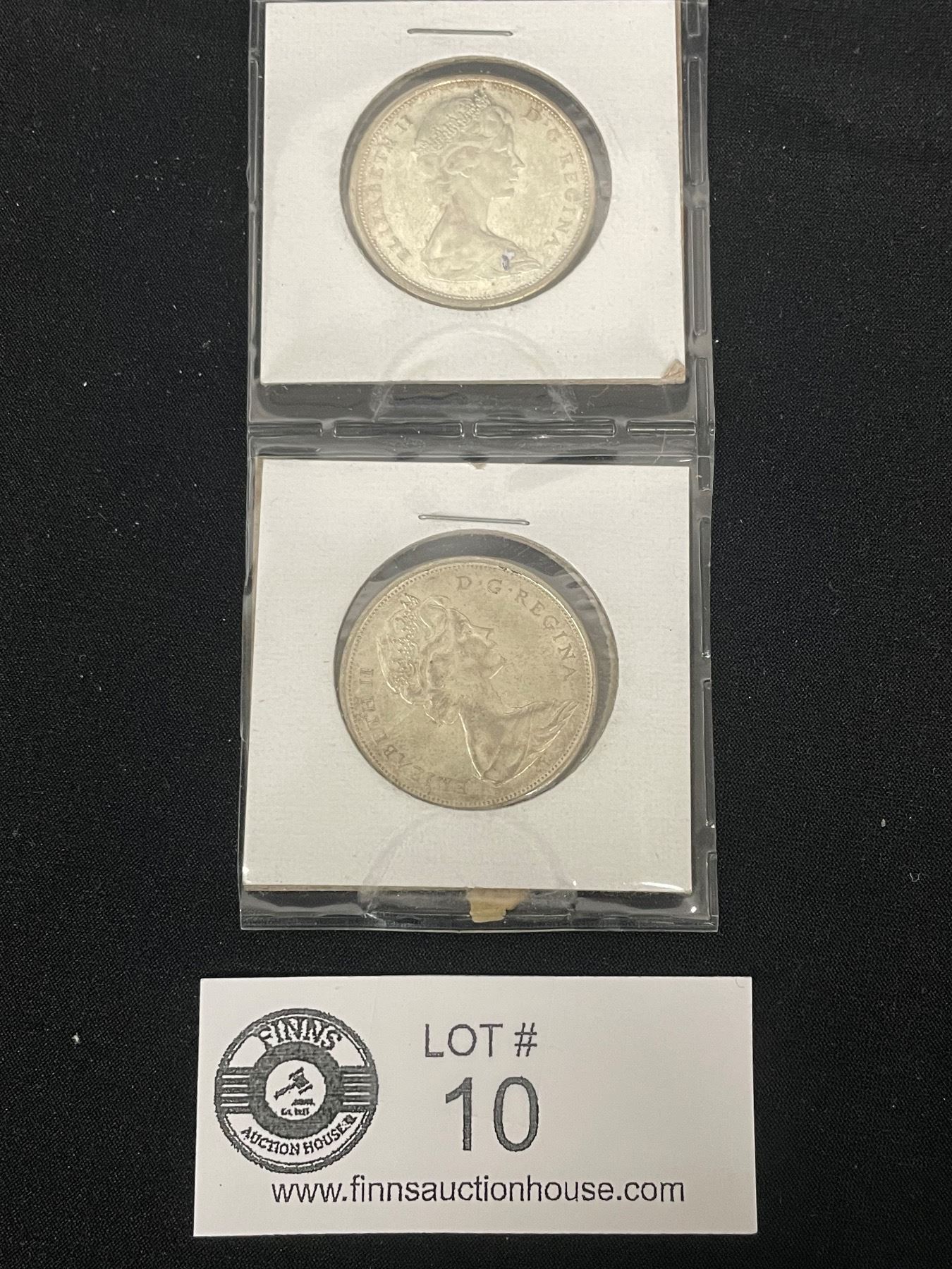Lot of 2 1966 Canadian Silver 50 Cent Coins Lot of 2 1966 Canadian Silver 50 Cent Coins