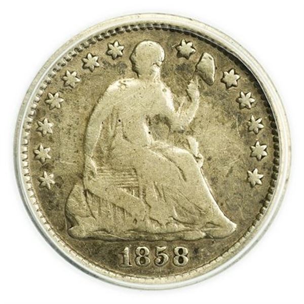 1858-O Seated Liberty Half Dime ANACS VG-8 Details Cleaned