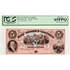 Image 1 : 1858 Proof $5 Note Bank of the District of Columbia Washington DC PCGS MS-65 PPQ