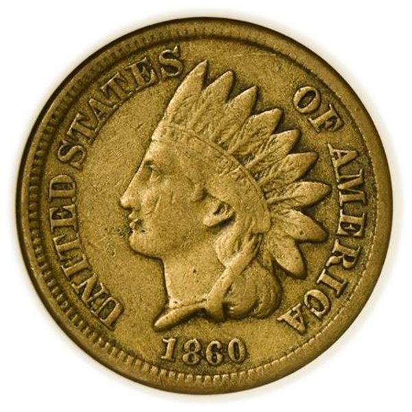 1860 Indian Head Cent ANACS VF-30 Details Cleaned