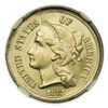 Image 1 : 1872 CuNi Three Cents NGC UNC Details Reverse Scratched