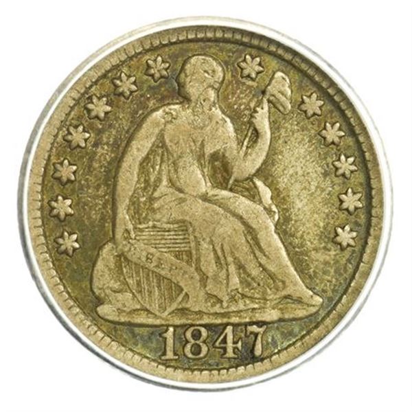 1847 Seated Liberty Half Dime ANACS F-12