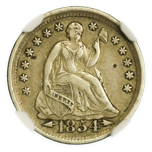 1854 Seated Liberty Half Dime Arrows NGC XF-40