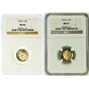 Image 1 : Group of 2 Roosevelt Dimes 1955-D MS-67 and 1955-S MS-66 NGC