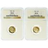 Image 1 : Group of 2 Roosevelt Dimes 1962 and 1963 NGC MS-66