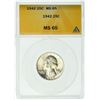 Image 2 : 1942 Washington Quarter ANACS MS-65