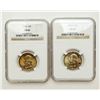 Image 1 : Group of 2 Washington Quarters 1949 and 1949-D NGC MS-66