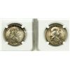 Image 2 : Group of 2 Franklin Half Dollars 1953-S and 1954-S NGC MS-65