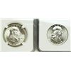 Image 2 : Group of 2 Franklin Half Dollars 1958 and 1958-D NGC MS-64