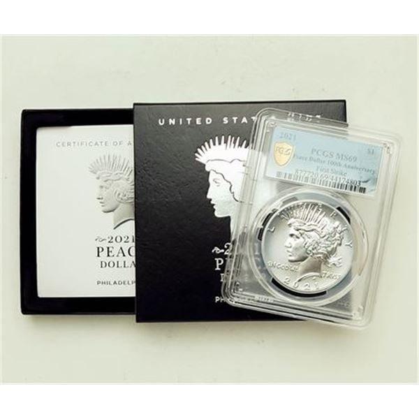 2021 Peace Dollar PCGS MS-69 First Strike 100th Anniversary