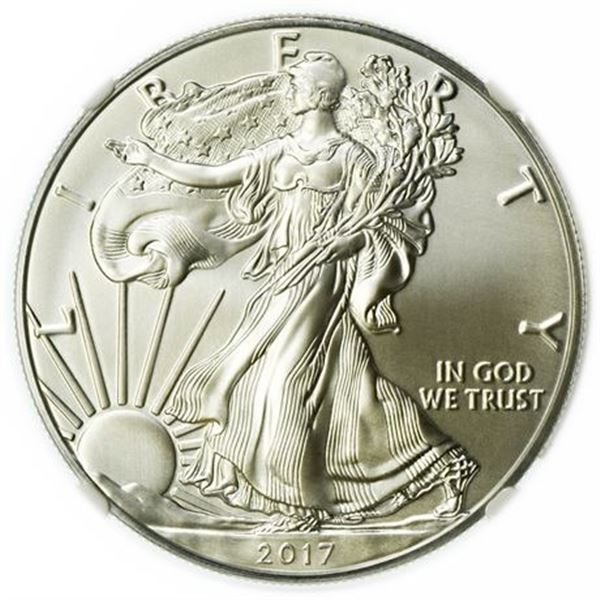 2017-W Burnished Silver Eagle NGC MS-70 First Day of Issue