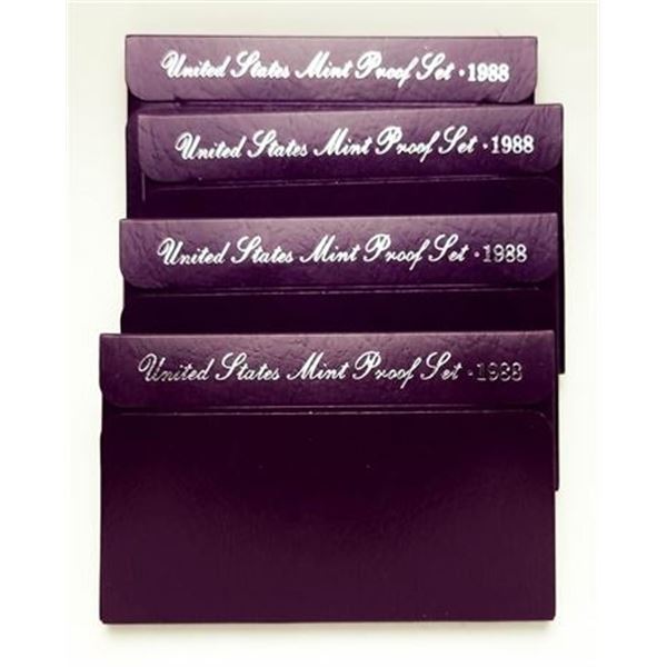 Group of 4 1988 Proof Sets