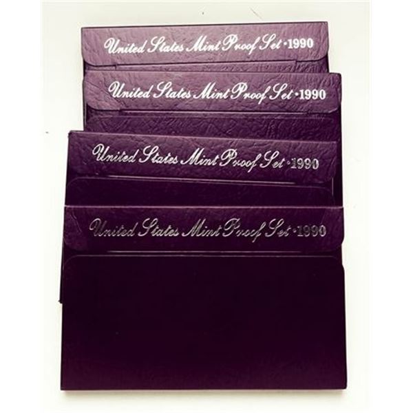 Group of 4 1990 Proof Sets