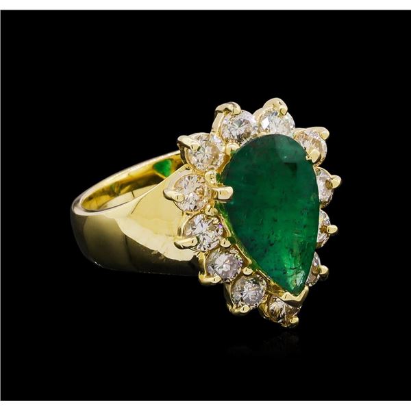 14KT Yellow Gold 2.48 ctw Emerald and Diamond Ring