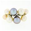 Image 4 : 18k White Gold White Beige Light Gray Pearl Wide Band Cluster Cocktail Ring Sz 7