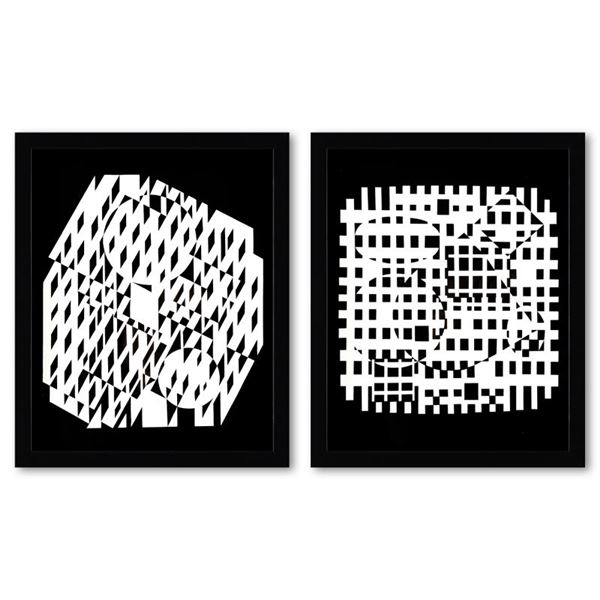 VAH-NEG et Nethe de la serie Croises (Diptych) by Vasarely (1908-1997)