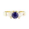 Image 2 : 1.39 ctw Sapphire and Diamond Ring - 14KT Yellow Gold