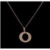 Image 1 : 14KT Three-Tone Gold 1.53 ctw Diamond Pendant With Chain