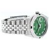 Image 4 : Rolex Mens Stainless Steel Green Roman Diamond & Emerald Datejust Wristwatch