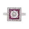 Image 2 : 0.68 ctw Ruby and Diamond Ring - Platinum