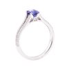 Image 4 : 0.93 ctw Sapphire and Diamond Ring - 18KT White Gold