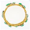 Image 4 : Vintage 18k Gold & Platinum Jade & Diamond 4 Row Wide Bamboo Bangle Bracelet
