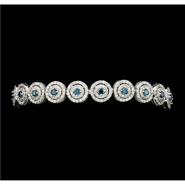 4.58 ctw Round Brilliant Cut Diamond Bracelet - 14KT White Gold