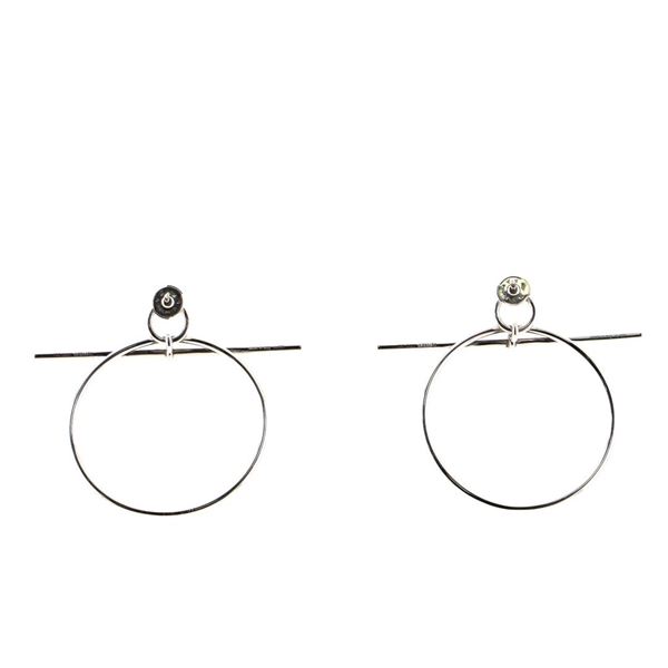 Hermes Hoop Sterling Silver Earrings Silver