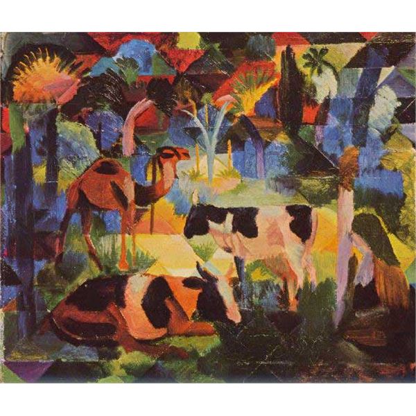 MACKE - Landscape With Cows And Camels